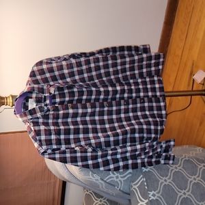 Boys Slim Fit Heavier Weight Button Down Shirt Red, Black, Blue, White Plaid